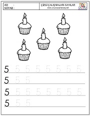 okul öncesi 1 sayısı çizgi çalışması